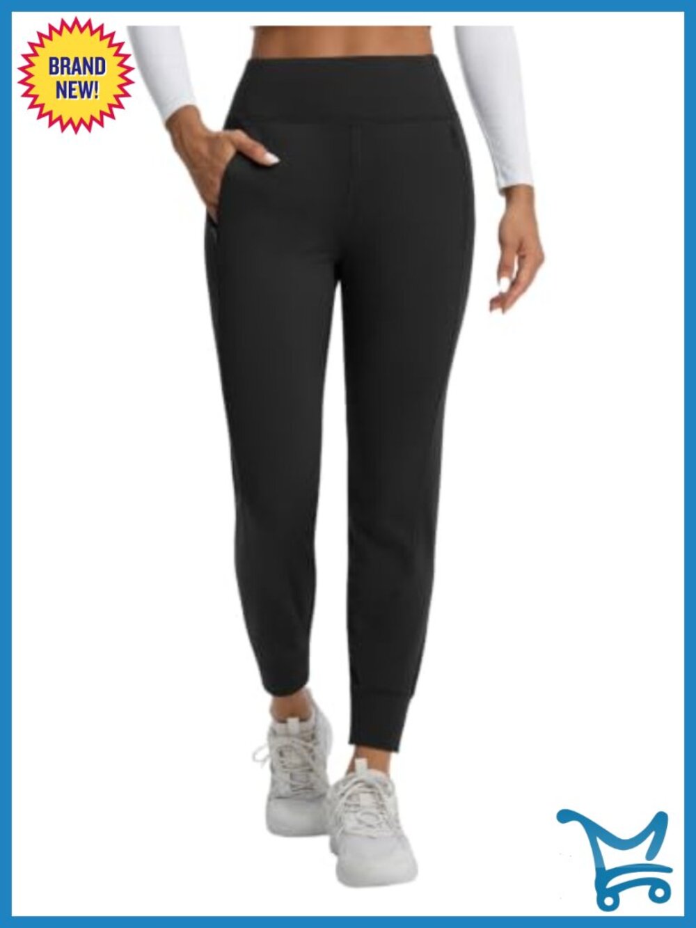 Fleece Lined Joggers Zipper Pockets Hiking Running Winter Pants